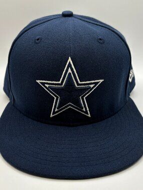 Dallas Cowboys NFL New Era 59FIFTY Star Hat Fitted Cap Deep Blue Size 7 1/2